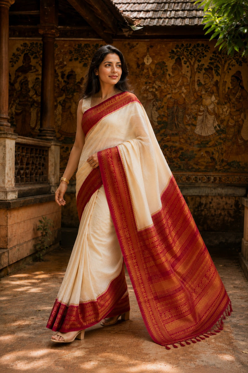 PREMIUM SILK LINEN SAREE
