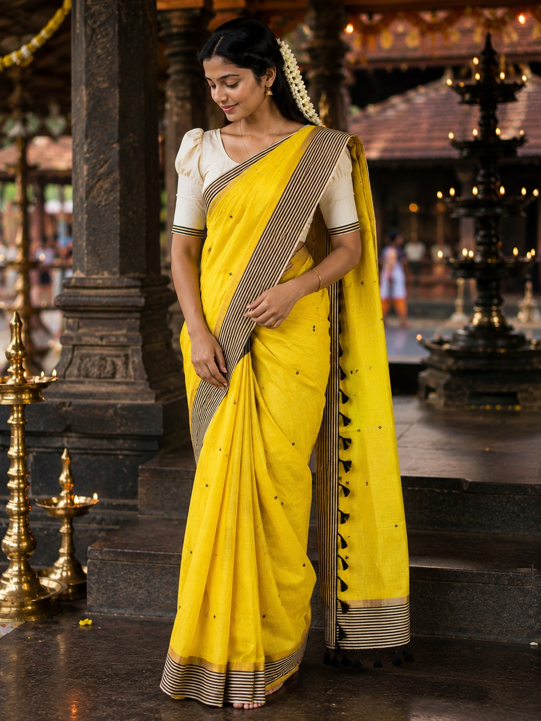NEW SEMI LINEN SAREE