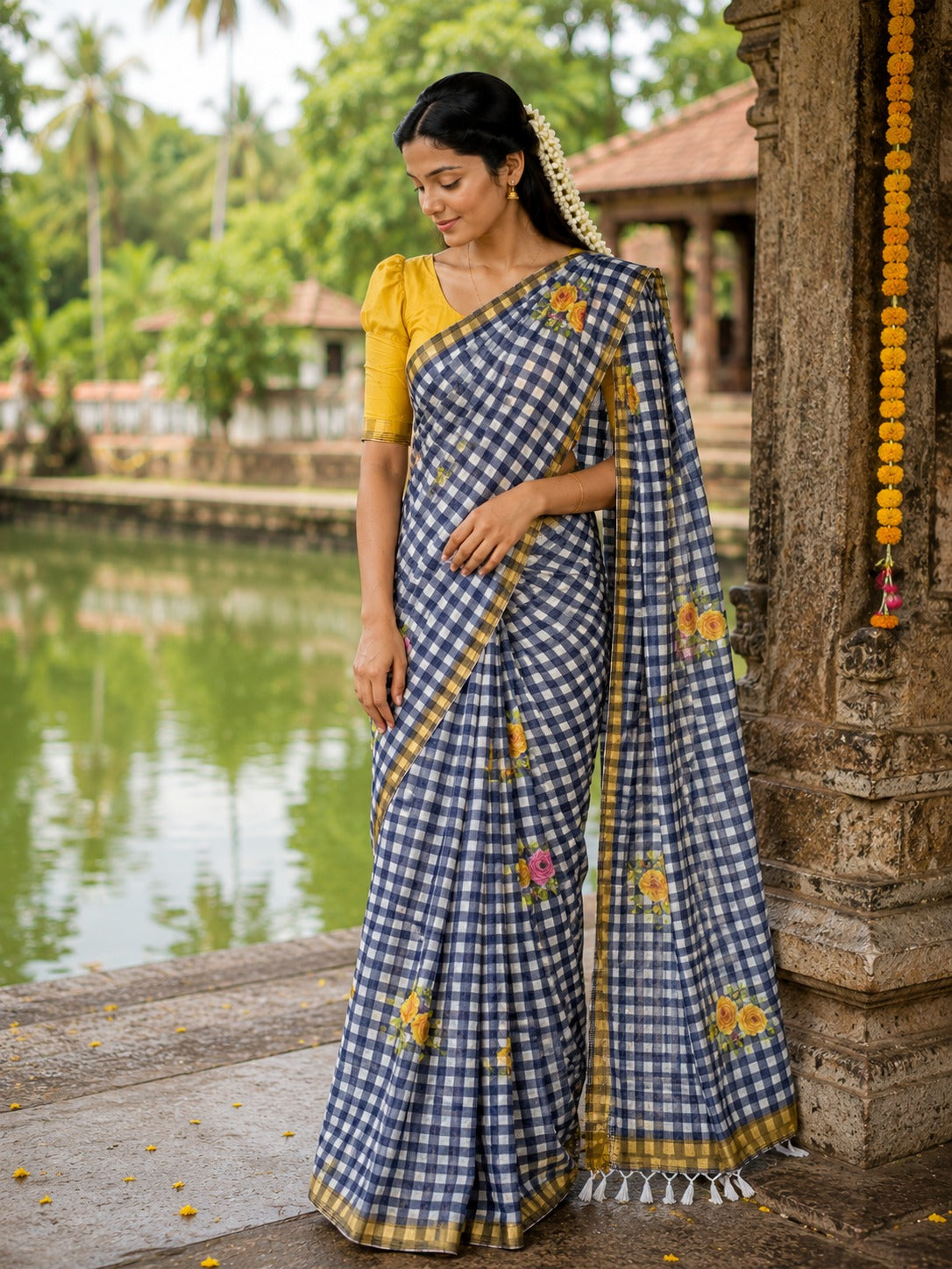 NEW SEMI LINEN SAREE
