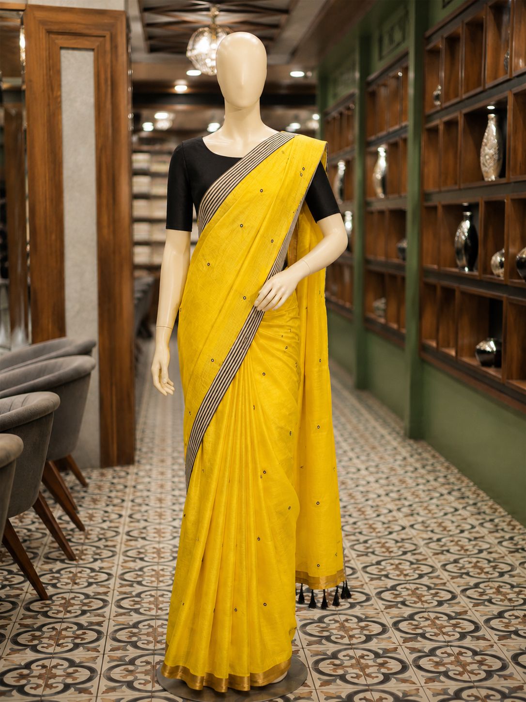 NEW SEMI LINEN SAREE