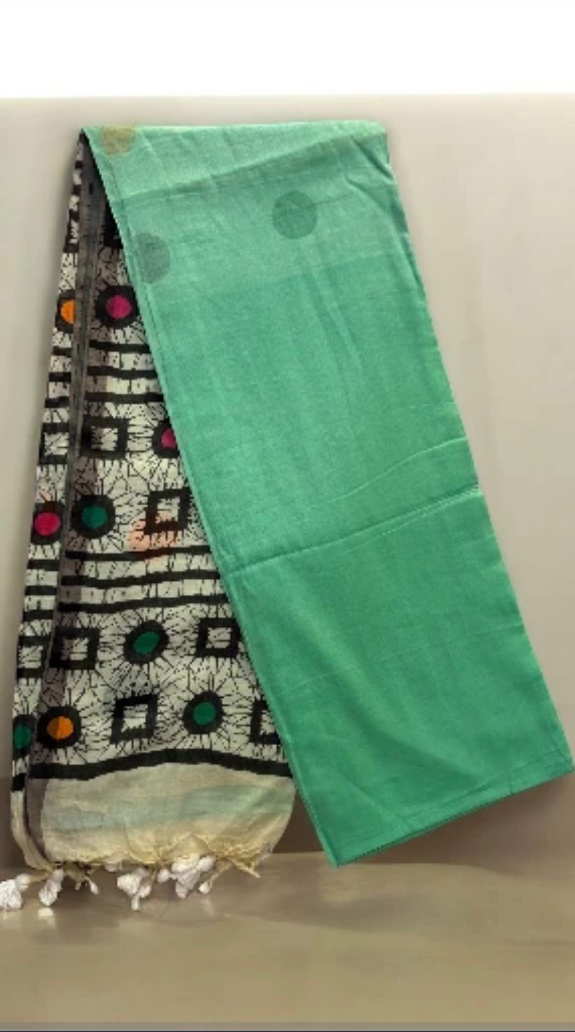 SOFT MUL COTTON PALLU PRINT SAREE