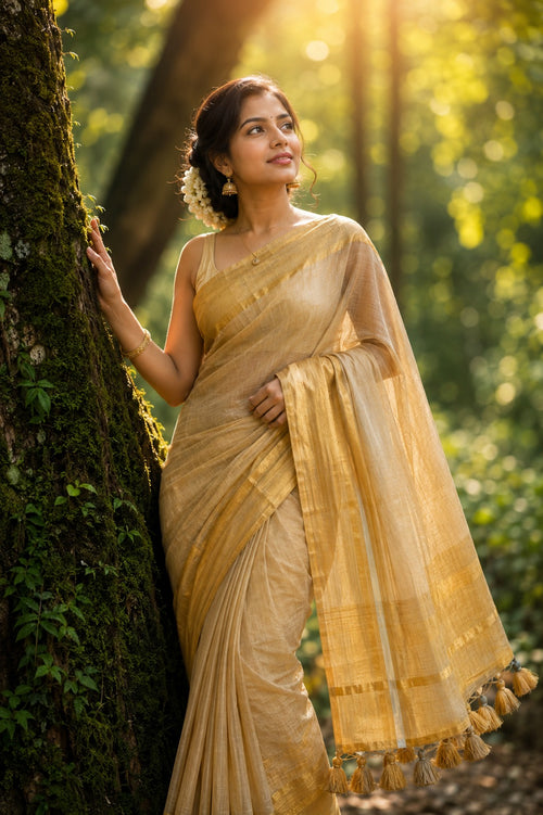 GOLDEN TISSUE SILK SAREE