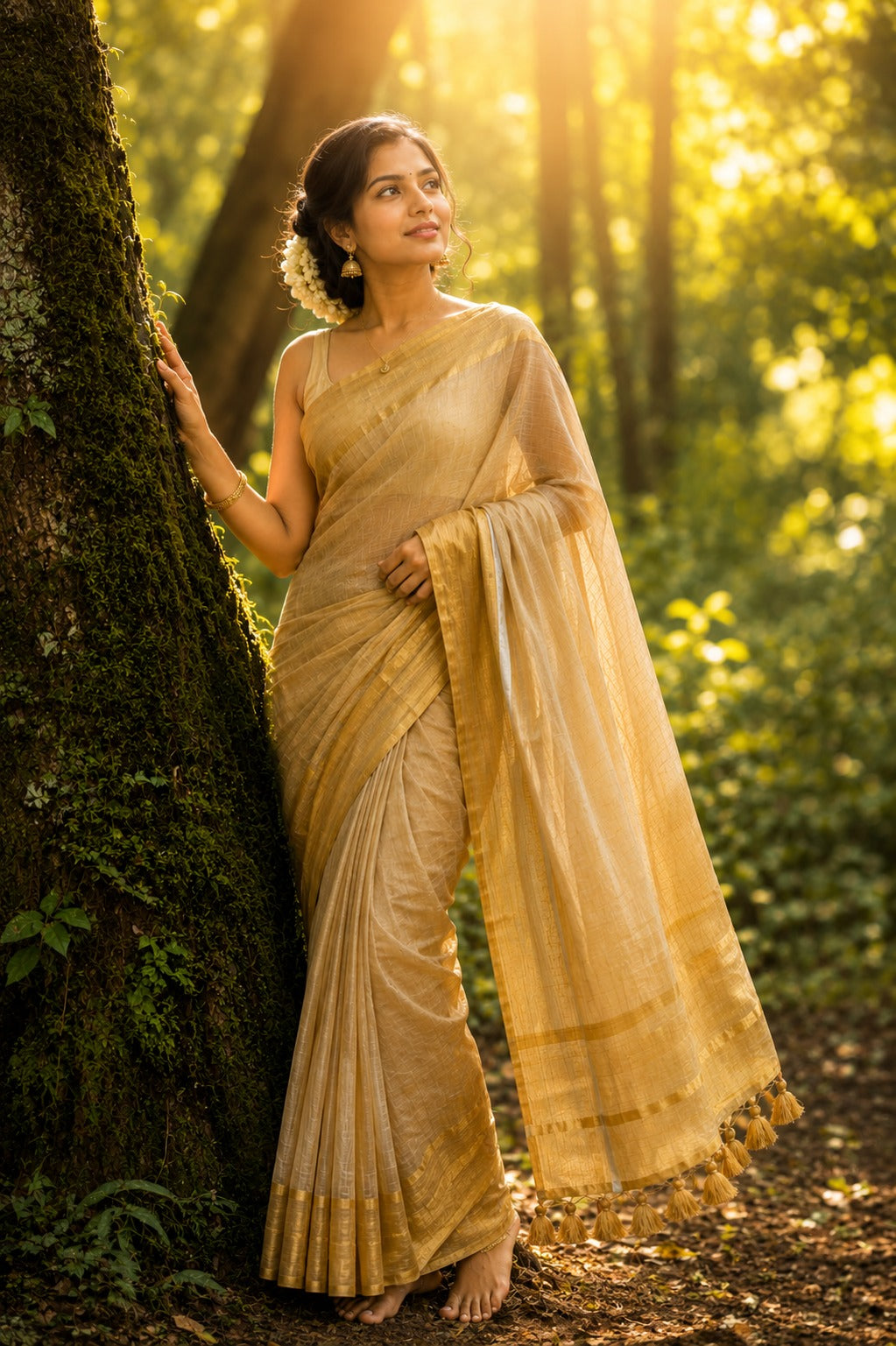 GOLDEN TISSUE SILK SAREE